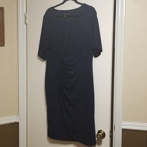 Navy Connected Apparel ruched dress